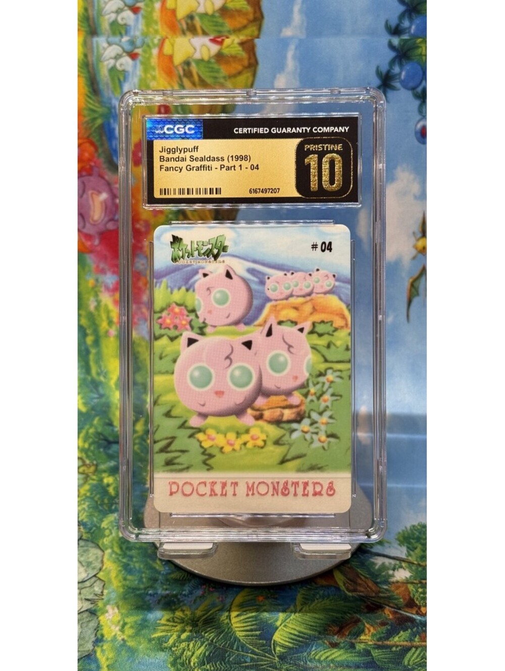 Jigglypuff Bandai Sealdass Fancy Graffiti Part 1 No.04 1998 JP POP17 CGC 10P